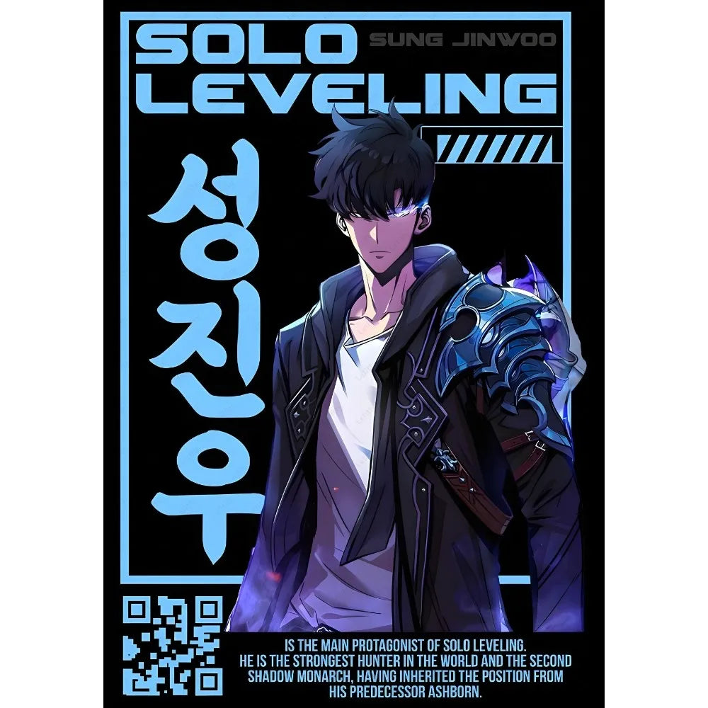 Anime S-Solo Leveling Poster Sticky Wall Art Printing Waterproof Home Living Bed Room Bar Aesthetic Decor