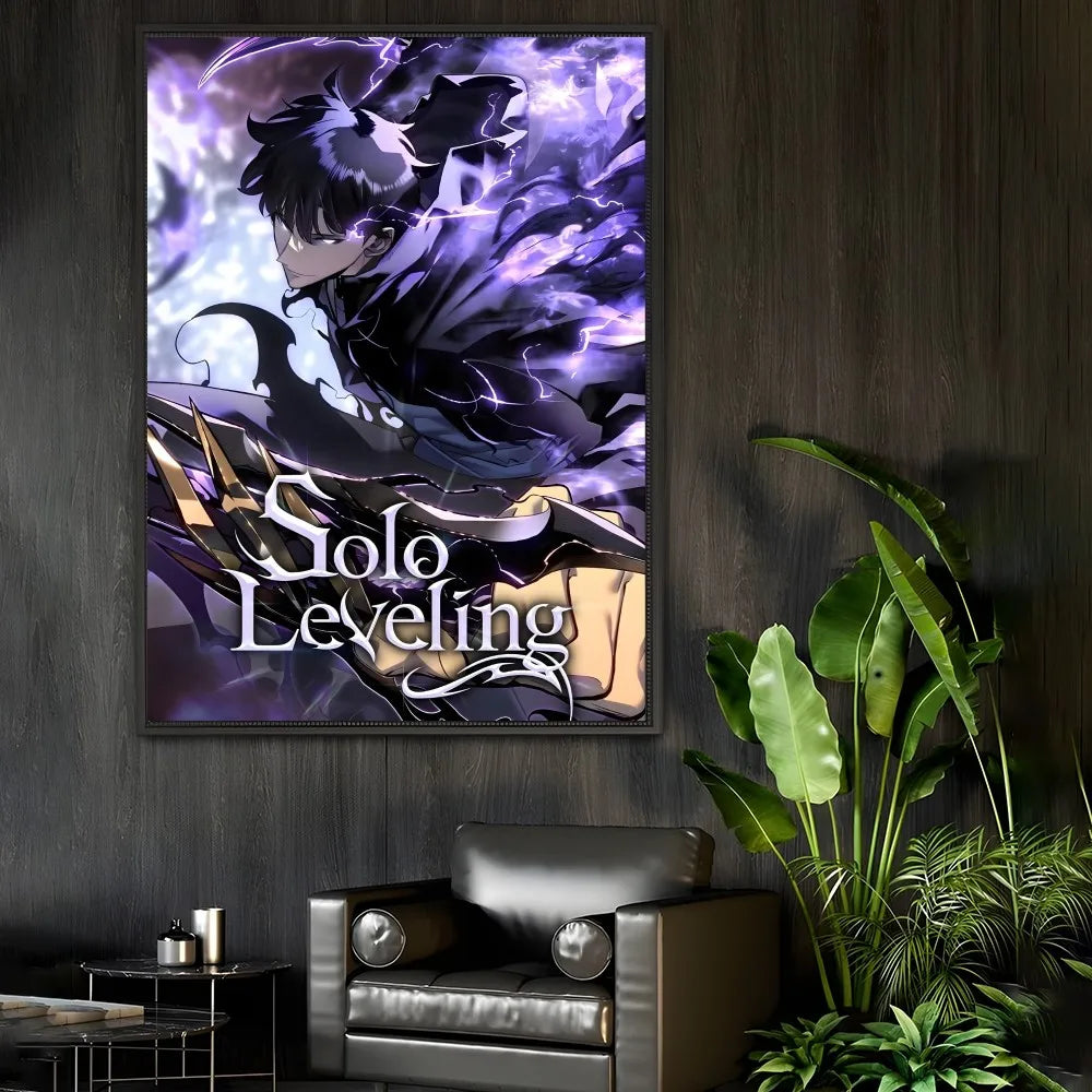 Anime S-Solo Leveling Poster Sticky Wall Art Printing Waterproof Home Living Bed Room Bar Aesthetic Decor