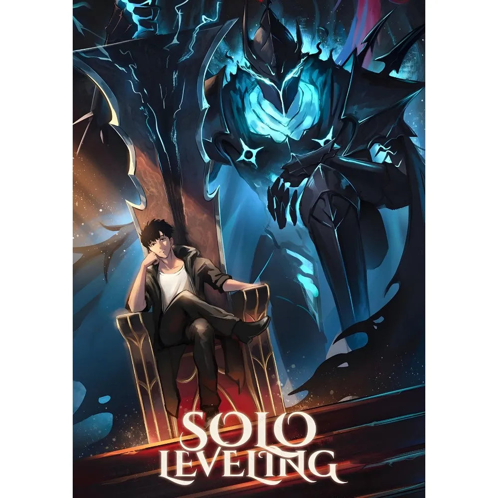 Anime S-Solo Leveling Poster Sticky Wall Art Printing Waterproof Home Living Bed Room Bar Aesthetic Decor