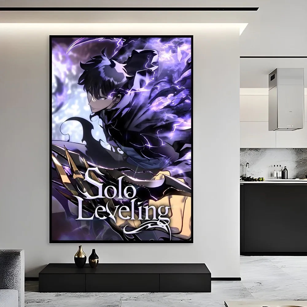 Anime S-Solo Leveling Poster Sticky Wall Art Printing Waterproof Home Living Bed Room Bar Aesthetic Decor