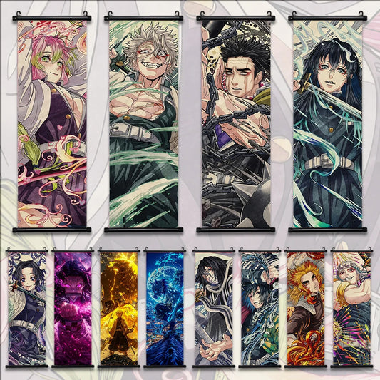 Demon Slayer Hashira HD Scroll Bedroom Living Room Decoration Wall Hanging Art Home Decor Kid Gifts Canvas Prints Anime Artwork