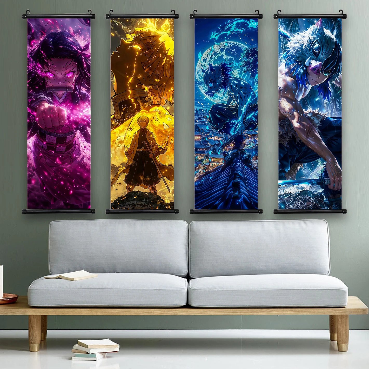 Demon Slayer Hashira HD Scroll Bedroom Living Room Decoration Wall Hanging Art Home Decor Kid Gifts Canvas Prints Anime Artwork