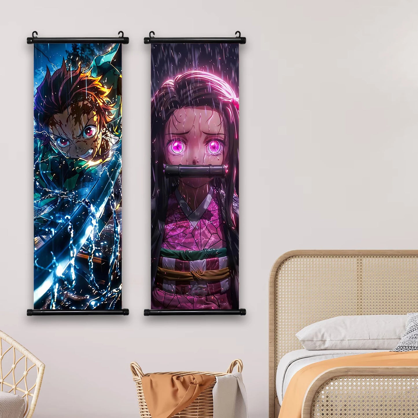 Demon Slayer Hashira HD Scroll Bedroom Living Room Decoration Wall Hanging Art Home Decor Kid Gifts Canvas Prints Anime Artwork